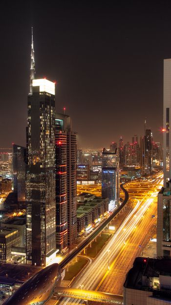 skyscrapers, metropolis, night Wallpaper 640x1136