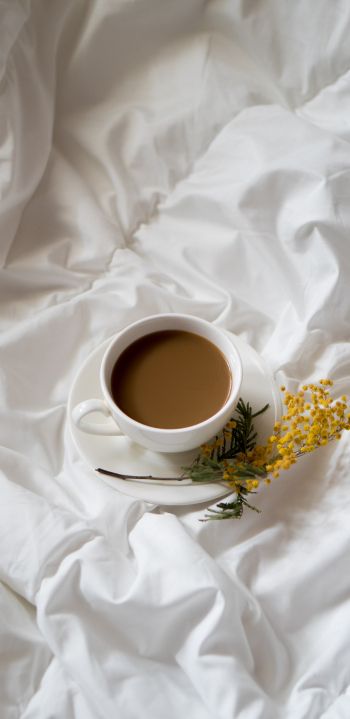 coffee cup, aesthetics of white Wallpaper 1080x2220