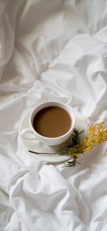 coffee cup, aesthetics of white Wallpaper 1080x2340