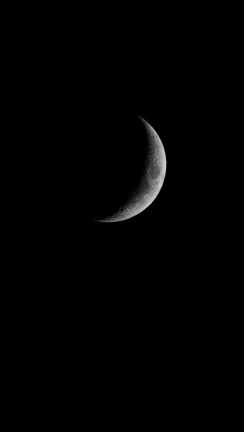 Обои 640x1136 луна, ночь, черный