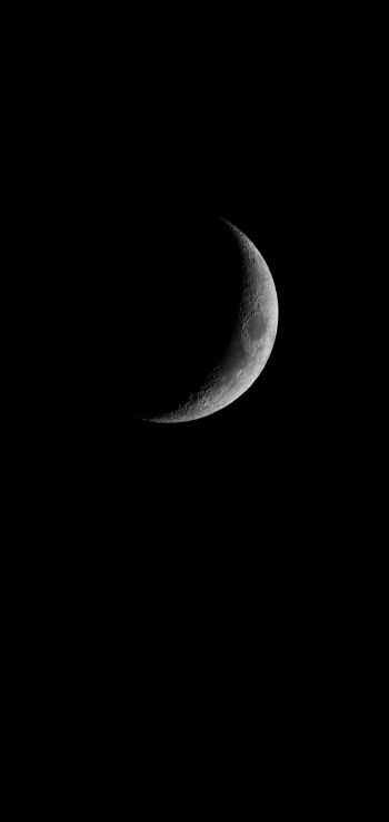 Обои 1080x2280 луна, ночь, черный