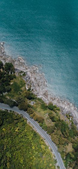 bird's eye view, sea, shore Wallpaper 1080x2340