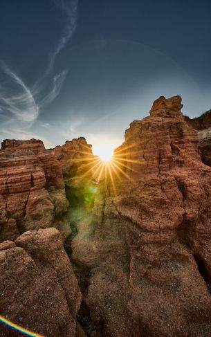 sunlight, rocks, landscape Wallpaper 1752x2800