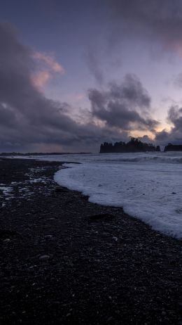 sea waves, sea foam, shore Wallpaper 1440x2560