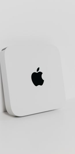 Обои 1440x2960 Apple, логотип, эстетика белого