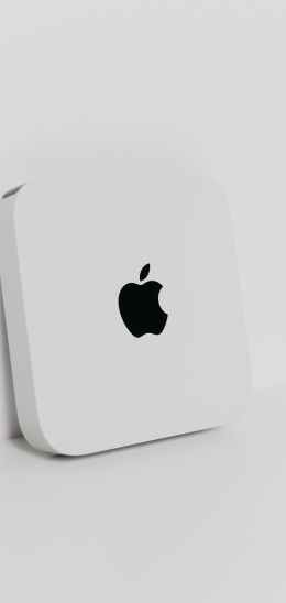 Обои 720x1520 Apple, логотип, эстетика белого