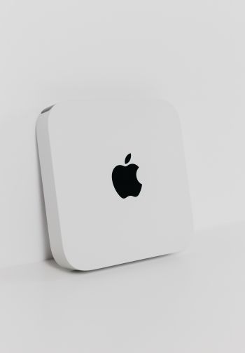 Обои 1640x2360 Apple, логотип, эстетика белого
