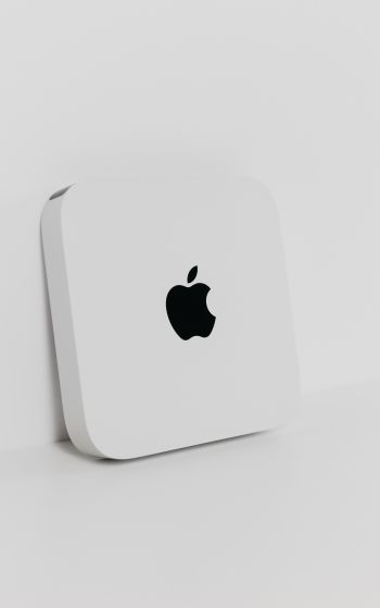 Обои 1752x2800 Apple, логотип, эстетика белого