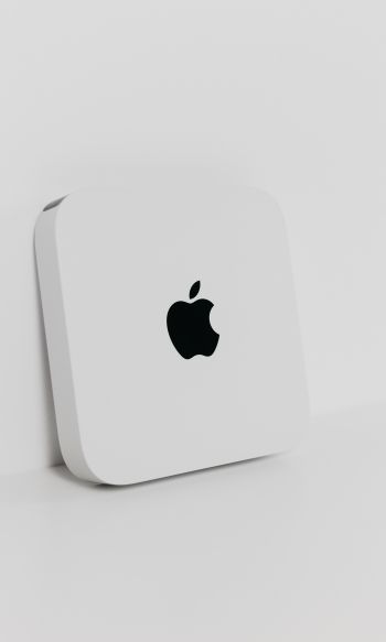 Обои 1200x2000 Apple, логотип, эстетика белого