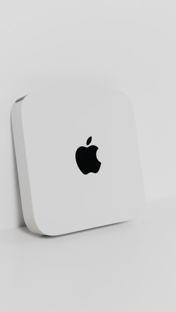 Обои 640x1136 Apple, логотип, эстетика белого
