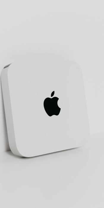Обои 720x1440 Apple, логотип, эстетика белого