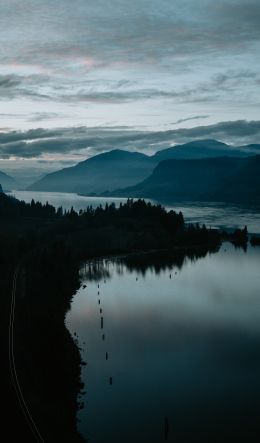 landscape, night, river Wallpaper 600x1024