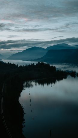 landscape, night, river Wallpaper 640x1136