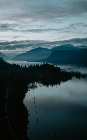 landscape, night, river Wallpaper 800x1280