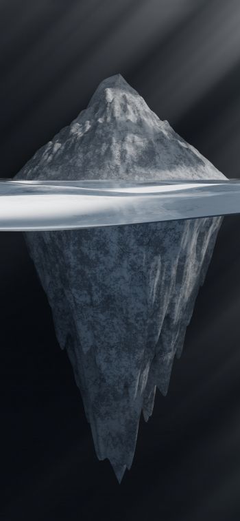 iceberg, ice, gray Wallpaper 1284x2778