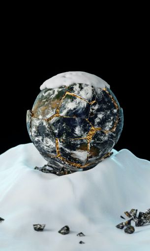 Обои 1200x2000 планета Земля, абстракция, 3D