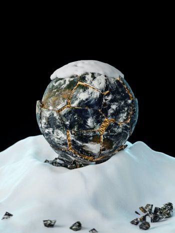 Обои 1536x2048 планета Земля, абстракция, 3D