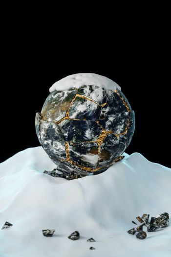 Обои 640x960 планета Земля, абстракция, 3D