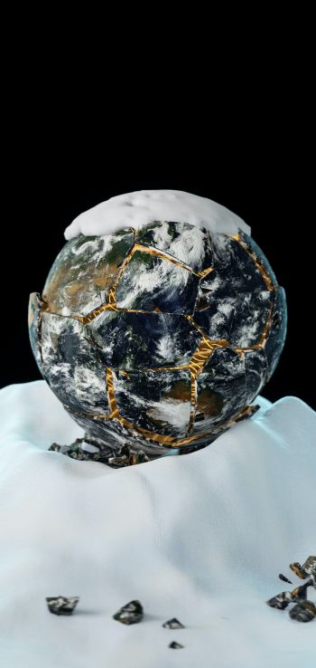 planet earth, abstraction, 3D Wallpaper 720x1520