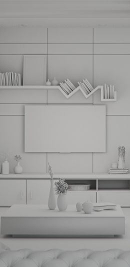aesthetics of white, interior Wallpaper 1080x2220