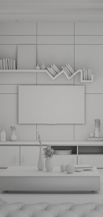 aesthetics of white, interior Wallpaper 1080x2280