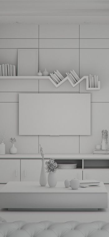 aesthetics of white, interior Wallpaper 828x1792