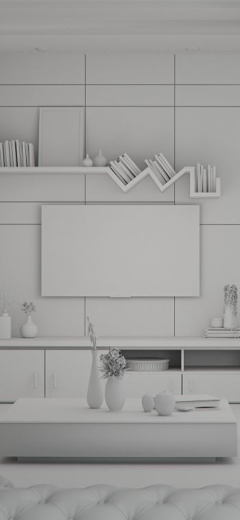 aesthetics of white, interior Wallpaper 1080x2340