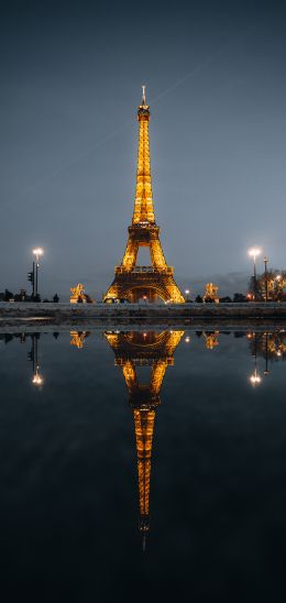 eiffel tower, Paris, France Wallpaper 1080x2280