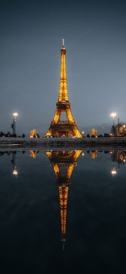 eiffel tower, Paris, France Wallpaper 1080x2340