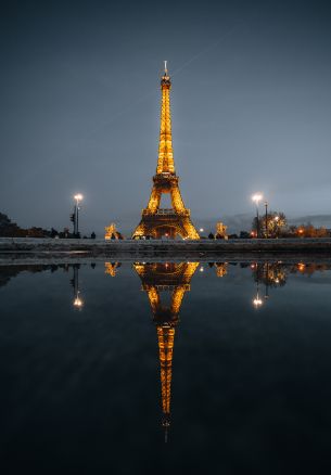 eiffel tower, Paris, France Wallpaper 1640x2360