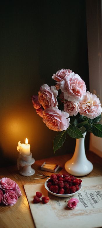 aesthetics, pink roses, bouquet Wallpaper 720x1600