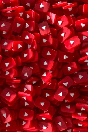 YouTube, red, 3D Wallpaper 640x960
