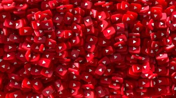 YouTube, red, 3D Wallpaper 3840x2160