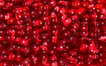 YouTube, red, 3D Wallpaper 1920x1200