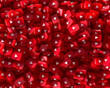 YouTube, red, 3D Wallpaper 1280x1024
