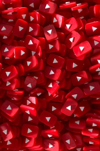 YouTube, red, 3D Wallpaper 640x960