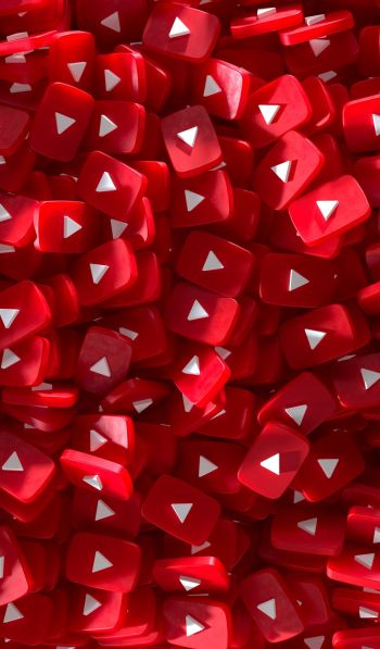 YouTube, red, 3D Wallpaper 600x1024