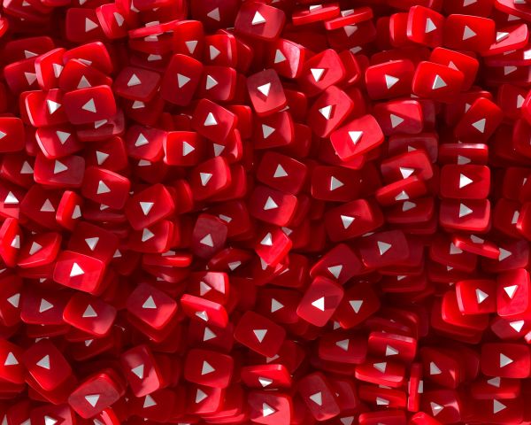 YouTube, red, 3D Wallpaper 1280x1024