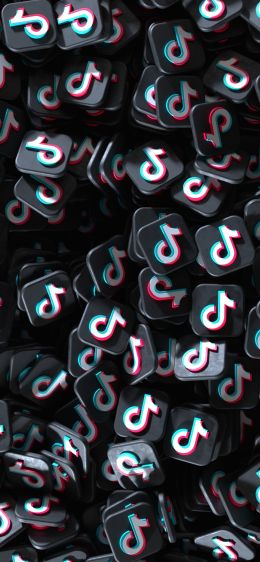 TikTok, black, logo Wallpaper 828x1792