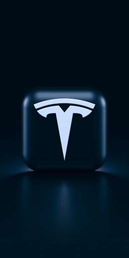 Обои 720x1440 Tesla, логотип, черный