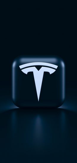 Tesla, logo, black Wallpaper 720x1520