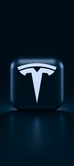 Tesla, logo, black Wallpaper 1440x3200