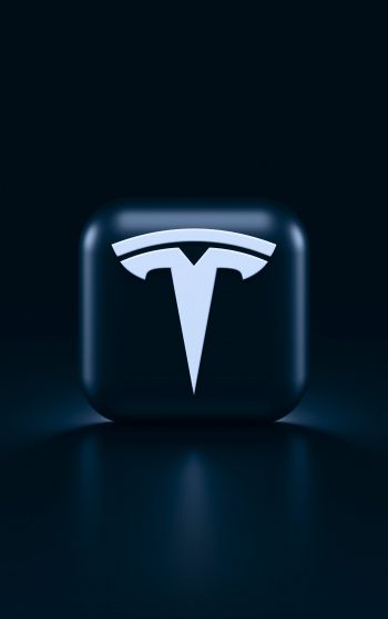 Tesla, logo, black Wallpaper 1752x2800