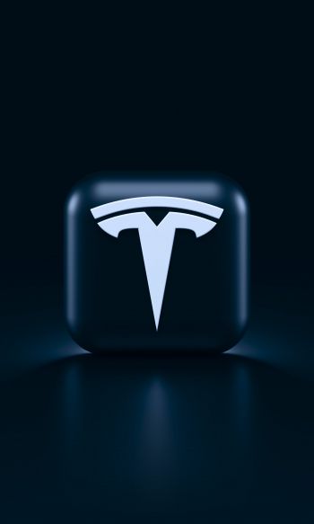 Tesla, logo, black Wallpaper 1200x2000