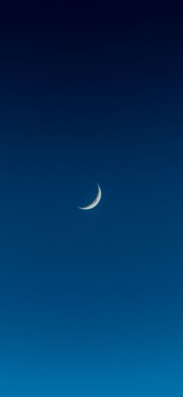 crescent, sky, blue Wallpaper 1125x2436