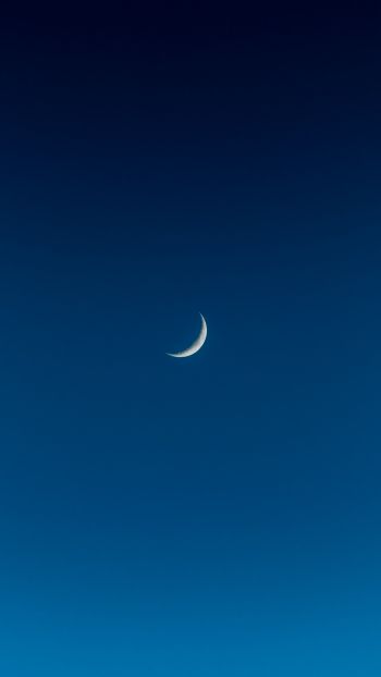 crescent, sky, blue Wallpaper 750x1334