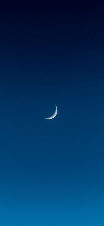 crescent, sky, blue Wallpaper 1125x2436