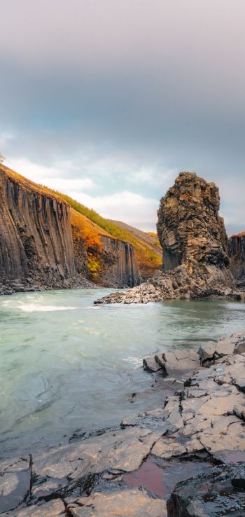 Обои 1080x2280 Исландия, река, пейзаж