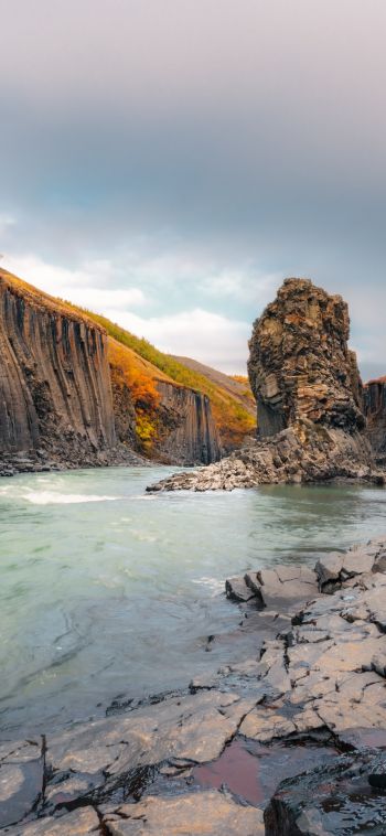 Обои 1080x2340 Исландия, река, пейзаж