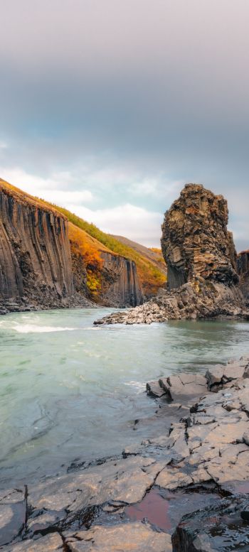 Обои 720x1600 Исландия, река, пейзаж